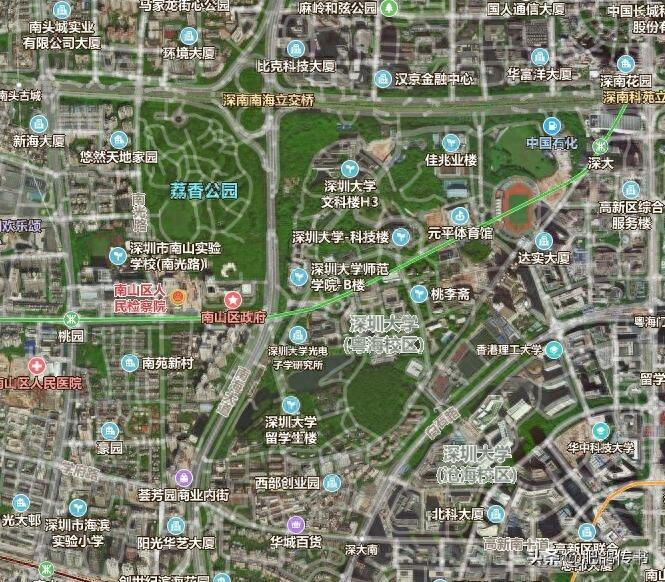 十秒看懂深圳大学地理布局(高清卫星图)